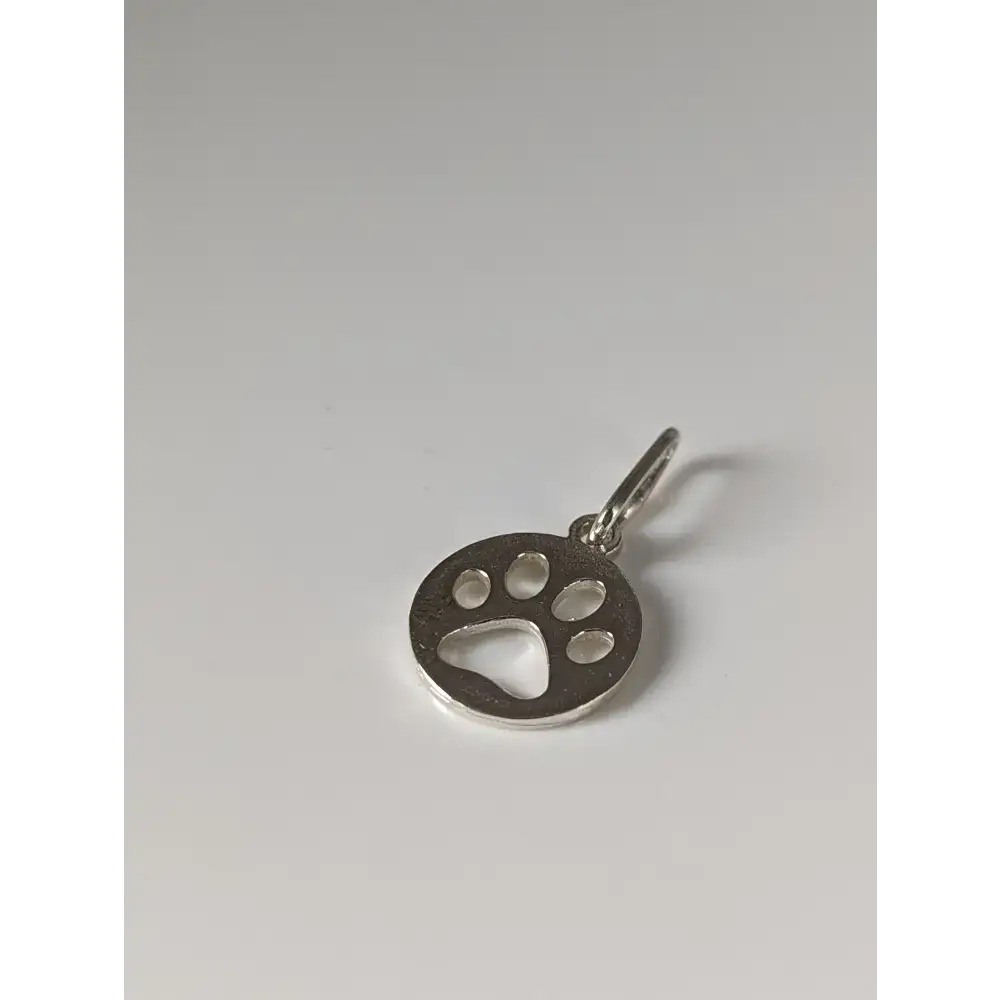 Silver Steed Round Paw Print Tag Silver Pendant Pendant