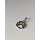 Silver Steed Round Paw Print Tag Silver Pendant Pendant