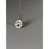 Silver Steed Round Paw Print Tag Silver Pendant Pendant
