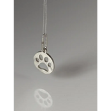 Silver Steed Round Paw Print Tag Silver Pendant Pendant