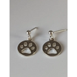 Silver Steed Round Paw Print Tag Silver Stud Earrings Earrings
