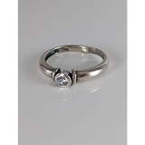 Silver Steed Silver Round Zirconia Ring G Rings