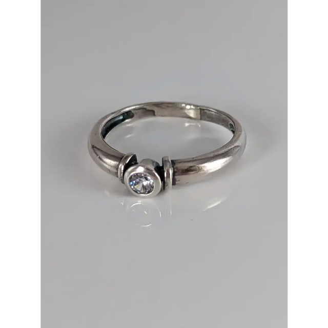 Silver Steed Silver Round Zirconia Ring G Rings