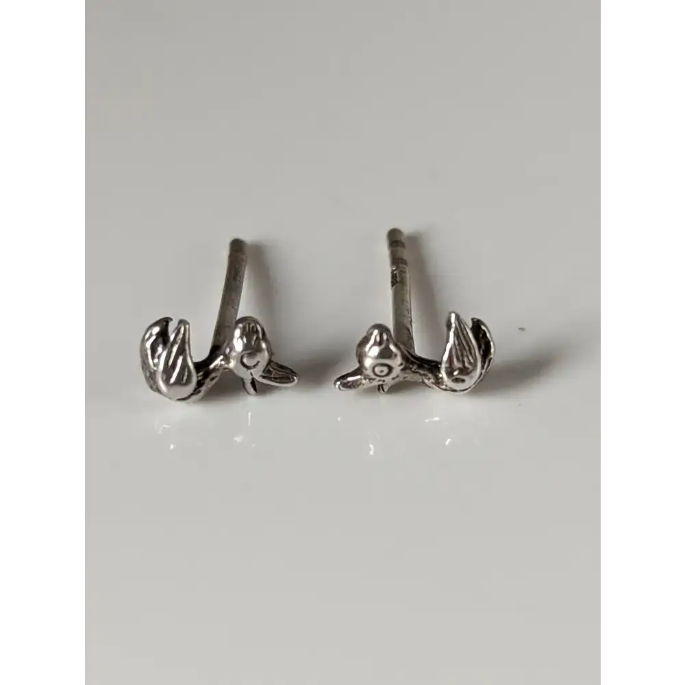 Silver Steed Rubber Duck Stud Earrings Earrings