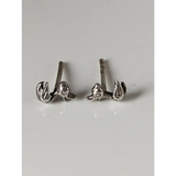 Silver Steed Rubber Duck Stud Earrings Earrings