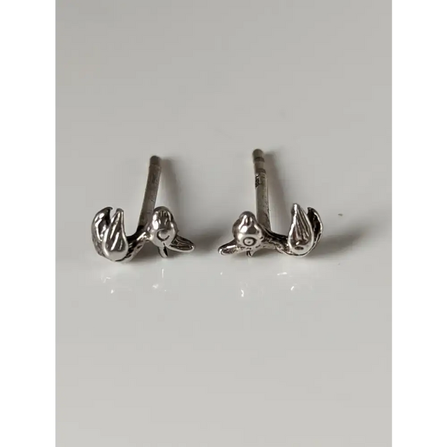 Silver Steed Rubber Duck Stud Earrings Earrings