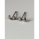 Silver steed rubber duck stud earrings featuring detailed feather and beak designs in sterling silver duck stud earrings