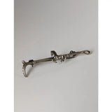 Silver steed running silver horse and riding whip tie clip with intricate detailing and polished metallic finish brooch stock tie