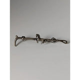 Silver steed running horse brooch with intricate detailing and textured metallic finish perfect as a brooch stock tie pin