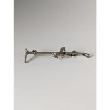 Silver steed running horse brooch tie bar with intricate detailing and polished silver metallic finish for stock tie use
