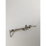 Silver steed running horse brooch in silver with intricate detailing on a slender brooch stock tie pin