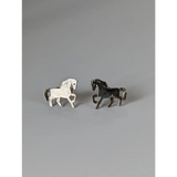 Silver Steed Running Horse Stud Earrings Earrings
