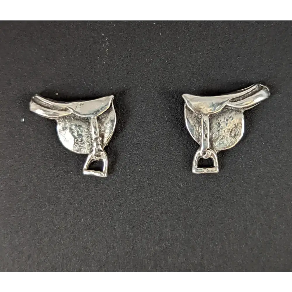 Silver Steed Silver Saddle Stud Earrings 