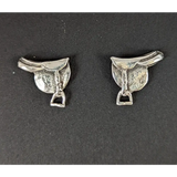 Silver Steed Silver Saddle Stud Earrings 
