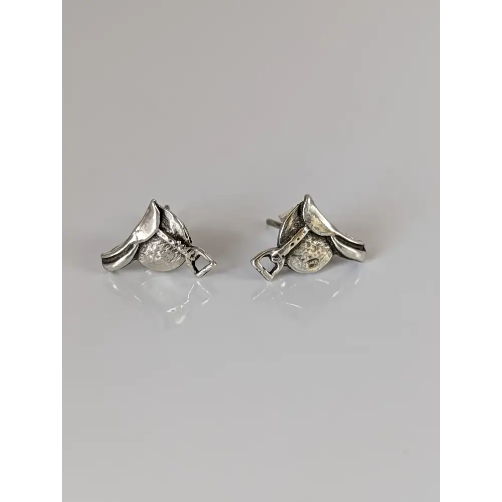 Silver Steed Silver Saddle Stud Earrings 