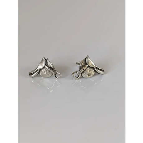 Silver Steed Silver Saddle Stud Earrings 