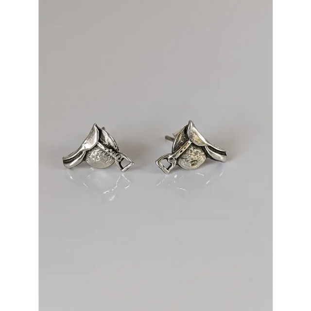 Silver Steed Silver Saddle Stud Earrings 