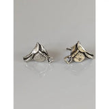 Silver steed silver saddle stud earrings with detailed craftsmanship and textured finish in silver material