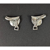 Silver steed earrings silver saddle studs with polished metallic finish and detailed craftsmanship in saddle stud earrings