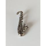 Silver steed saxophone silver pendant featuring a polished silver pendant shaped like a detailed saxophone