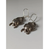 Silver Steed Scarab Dropped Earrings Earrings