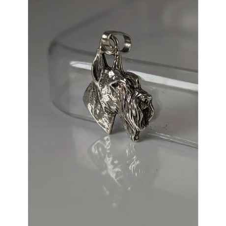 Silver Steed Schnauzer Head Silver Pendant Pendant