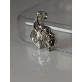 Silver steed schnauzer head silver pendant with detailed facial features and textured fur on a high polished chain