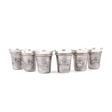 Silver Steed Set of FOUR Silver Coated Shot Glasses Shot Glasses