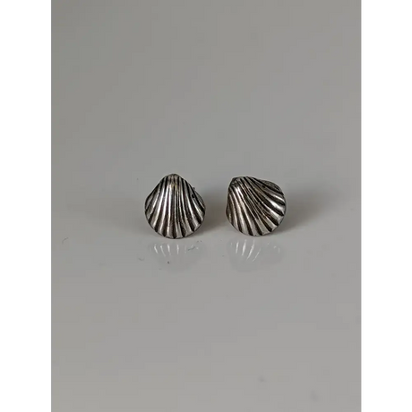 Silver Steed Shell Stud Earrings Earrings