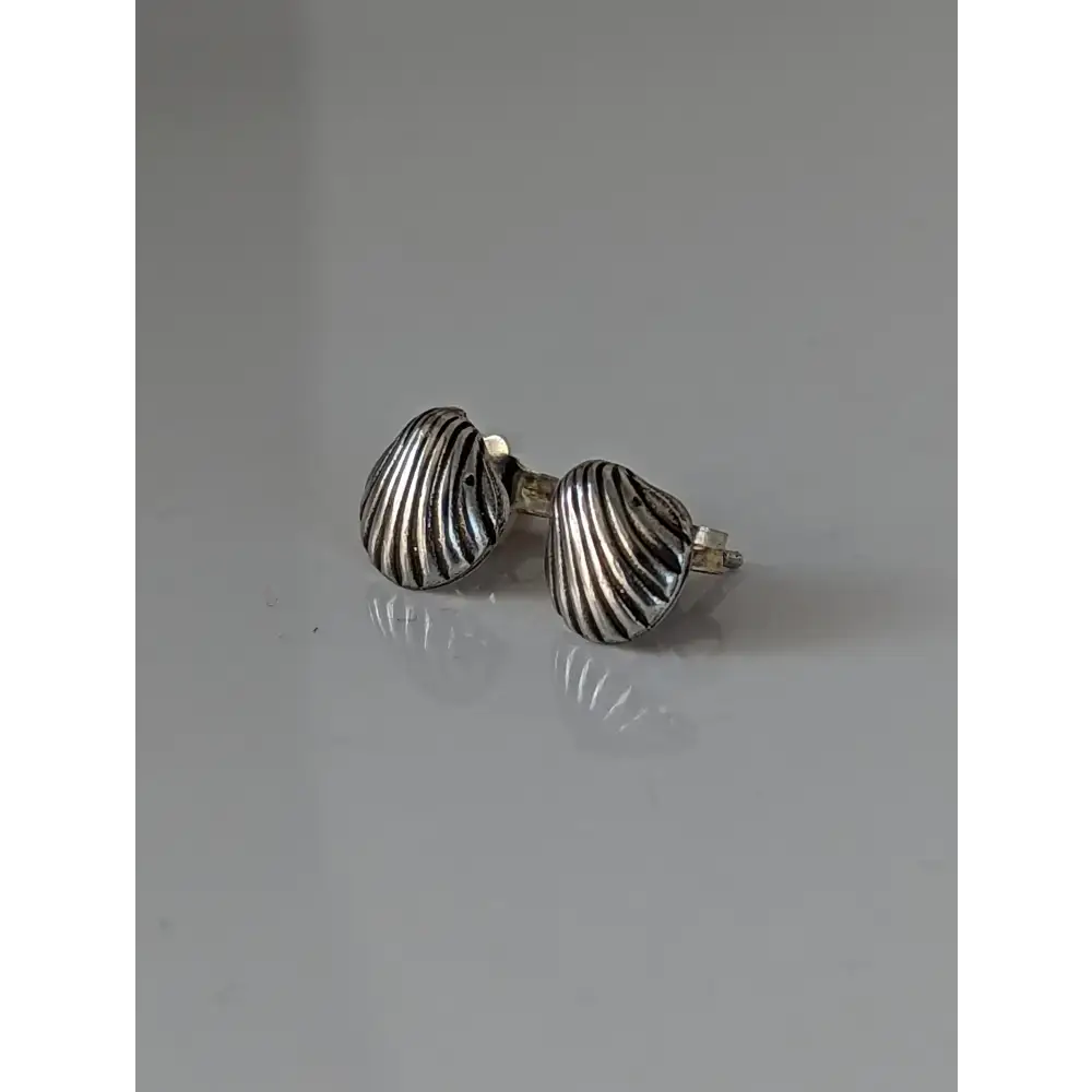 Silver Steed Shell Stud Earrings Earrings