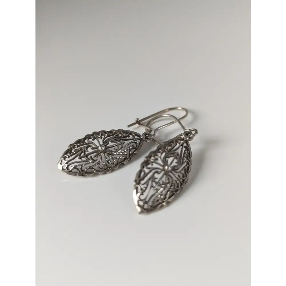 Silver Steed Shield Dropped Earrings Earrings