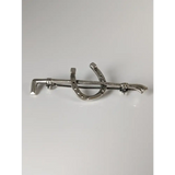 Silver Steed Shoe & Cane Silver Brooch / Stock Tie Pin Cane Brooches