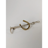 Silver Steed Shoe & Cane Gold Brooch / Stock Tie Pin Left Brooches