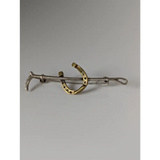 Silver Steed Shoe & Cane Gold Brooch / Stock Tie Pin Left Brooches