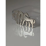 Silver steed signature silver horse brooch with textured rustic finish perfect as a herd silver brooch or stock tie pin