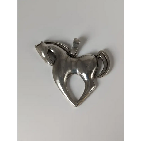 Silver Steed Simple Large Horse Silver Pendant Pendant