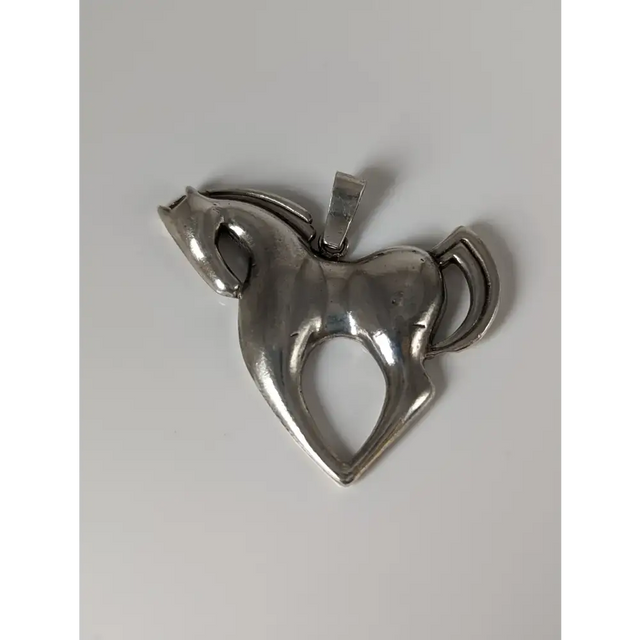 Silver Steed Simple Large Horse Silver Pendant Pendant