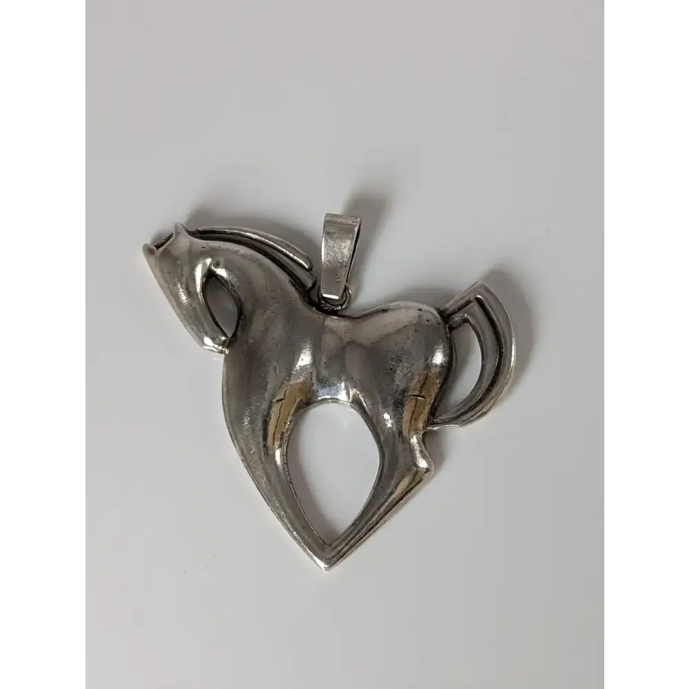 Silver Steed Simple Large Horse Silver Pendant Pendant