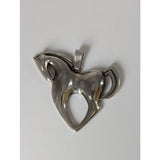 Silver steed simple large horse silver pendant with sleek minimalist design and polished silver steed finish