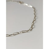 Silver steed slim link silver bracelet showcasing a sleek silver-toned paperclip-style chain with a minimalist design