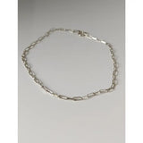 Silver steed slim link silver bracelet with a sleek silver-toned paperclip-style chain design