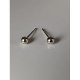 Silver steed small ball stud earrings with minimalist polished silver ball heads and slender posts