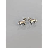 Small silver horse stud earrings with polished silver finish and detailed horse design perfect for everyday wear