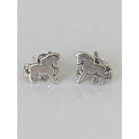 Silver Steed Small Silver Horse Studs Earrings