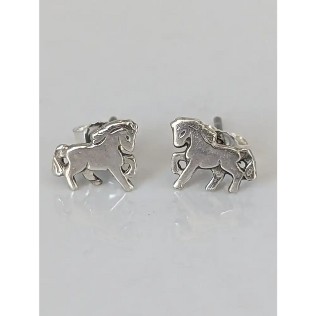 Silver Steed Small Silver Horse Studs Earrings