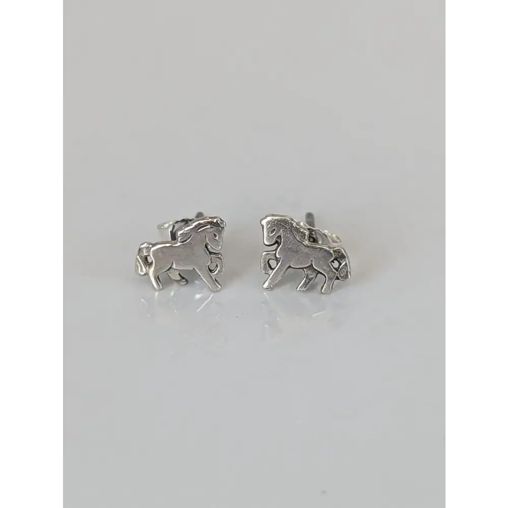 Silver Steed Small Silver Horse Studs Earrings