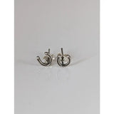 Silver steed small horseshoe stud earrings in polished sterling silver with a minimalist design