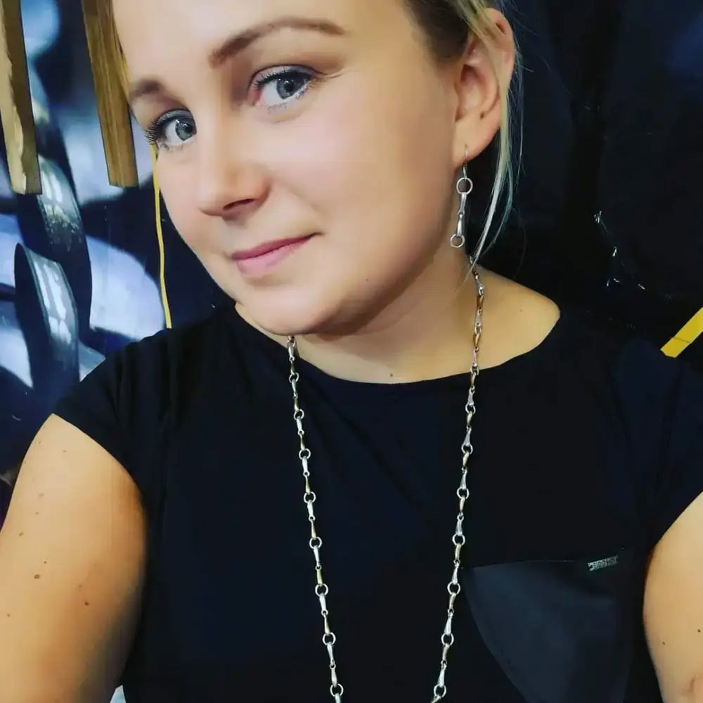 Silver Steed Snaffle Bit Long Dropped Earrings Earrings