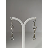 Silver steed snaffle sterling silver long dropped earrings with sleek horsebit design and classic hooks