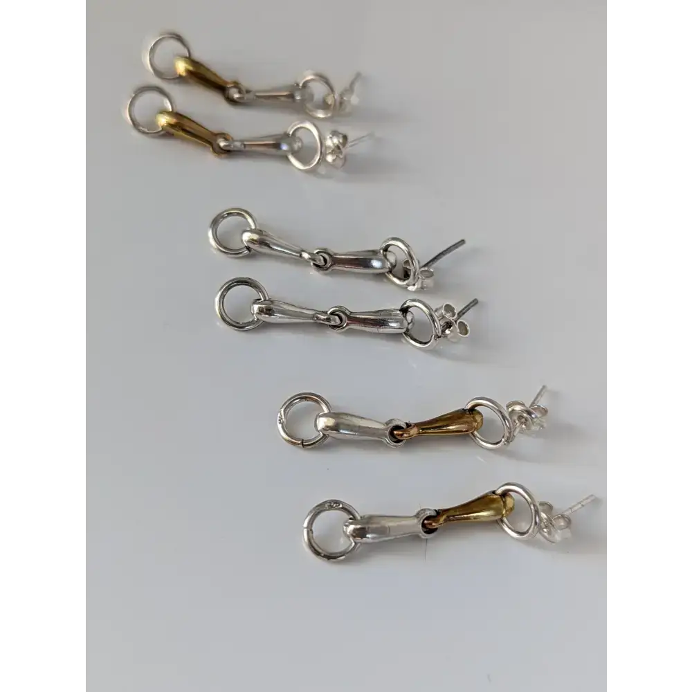 Silver Steed Snaffle Bit Stud Earrings Silver Earrings